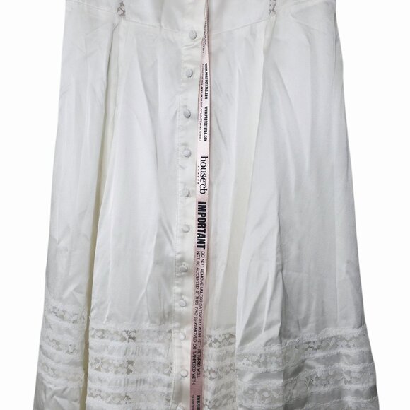 House of CB Eviana Ivory Real Silk Lace Puff Sleeve Maxi Dress - Picture 8 of 17